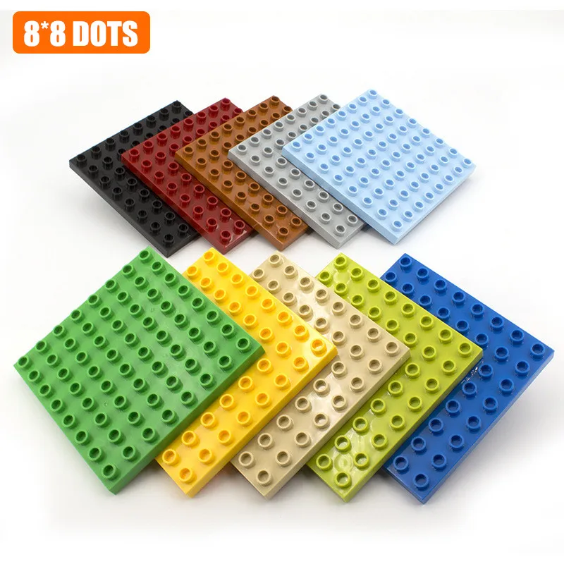 8*8 Dots Big Building Bricks Base Plate LegoINGly Toy Gift Hollow Duplo Blocks Baseplate for Kids Toys 12.8*12.8 cm Double Sides