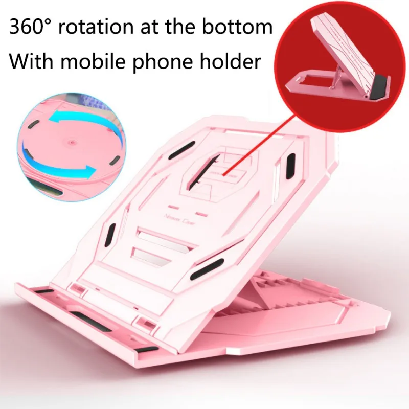 

USB New Laptop Cooling Pad Laptop Cooling Pad 10 Height Adjustable Anti Slip Cooler Holder With Phone Stand