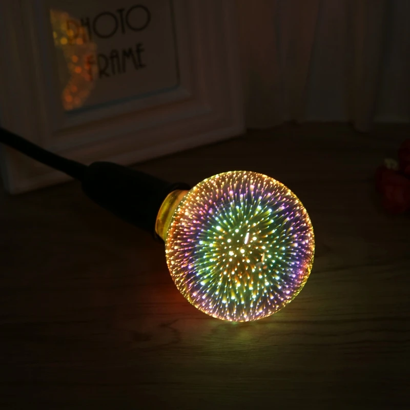 E27 G80 красочное 3D Звездное блестящее украшение многократное отражение алюминиевое покрытие стекло