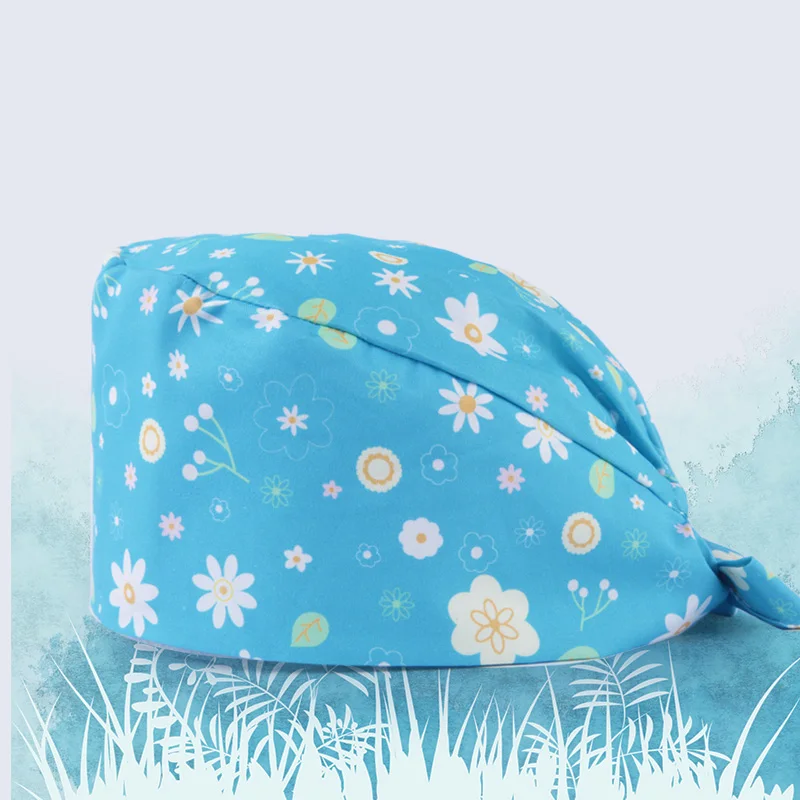 Шапка с s образным принтом женская шапка узором в виде цветка голубая