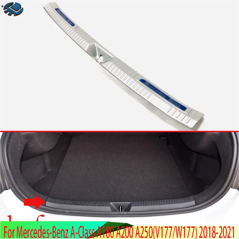 

Для Mercedes-Benz A-Class A180 A200 A250(V177) 2018-2021, задняя зеркальная пластина из нержавеющей стали, Накладка на порог, молдинг, украшение