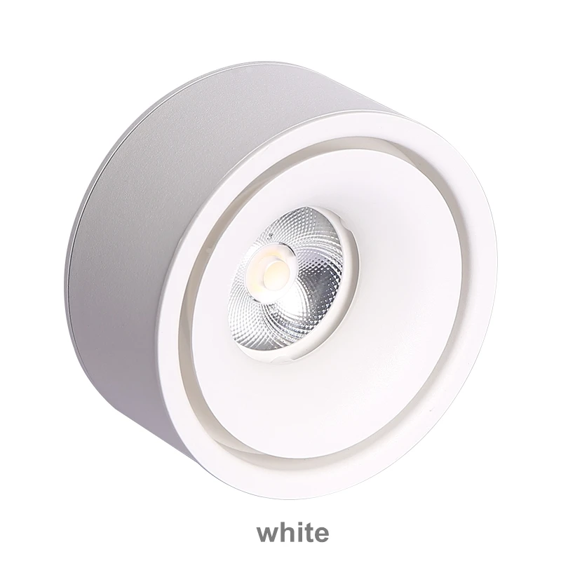 Round dimmable LED surface mounted spotlight COB free hole ceiling spotlight 7W / 12W 15W living room surface mounted downlight led ceiling light ceiling light dimmable spotlights