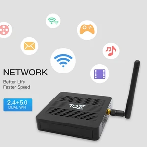2021 New TOX1 Android- 9.0 4GB RAM- 32GB ROM WiFi Bluetooth Smart TV 4k HD- Set-Top Box Quad-Core Media Player