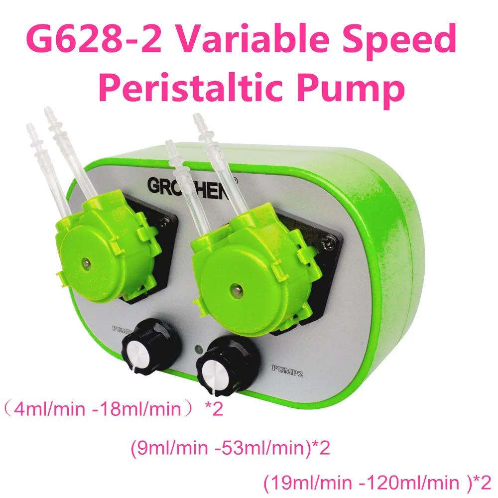 DC 12V Basic Variable Speed Peristaltic Pump with 2 Pump Head, Peristaltic Pump.Flow Rate 4~120 mL/min