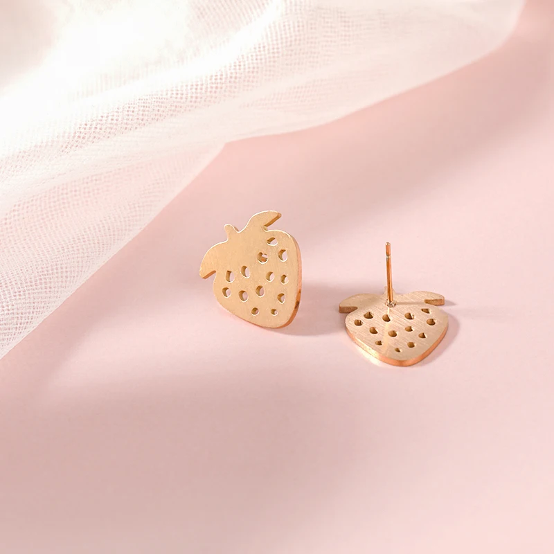 

Stud Earrings Strawberry Shape Brincos Elegant Women Girl Fashion Jewelry Accessories Lovely Stud Earring Boucle Doreille Femme