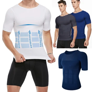 

Mens Slimming Shaper Posture Vest Male Belly Abdomen For Corrector Compression Body Building Fat Burn Chest Tummy Shirt Corset