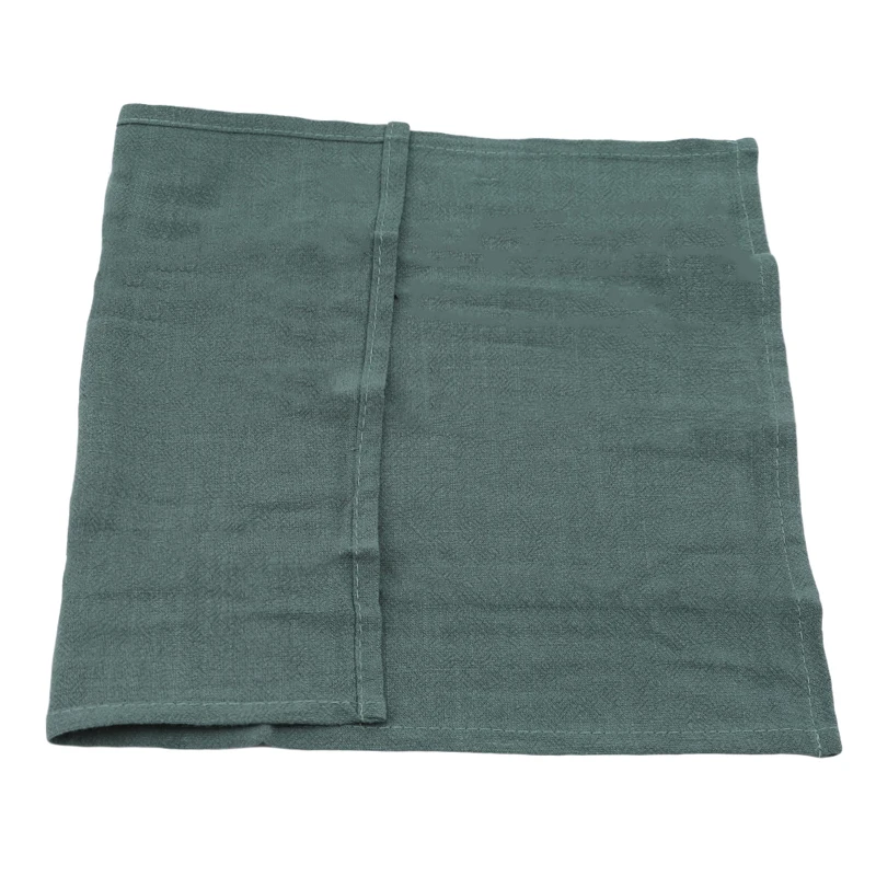 deep green Cotton Linen Cloth Table Napkin Polyester Handkerchief Cloth for Diner Party Xmas Solid Cup Dishes Napkins Table Decorative - Цвет: deep green