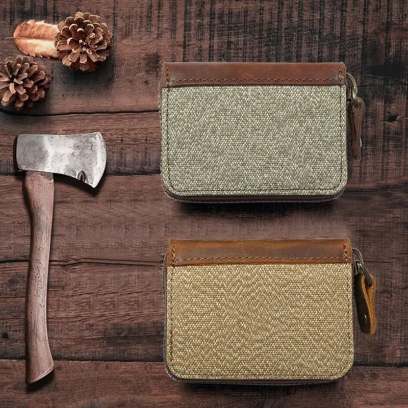 

Fashion Canvas Credit Card Wallet Holder Coin Change Pouch Pocket for Women Men