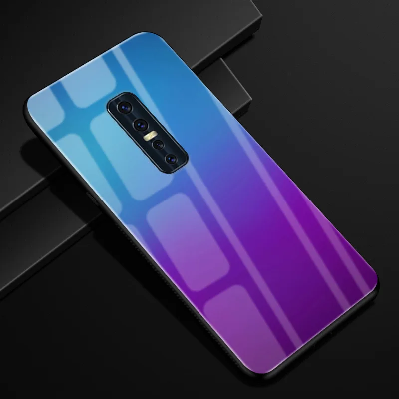 29 ДЛЯ Vivo V17 Pro Чехол PC Пластиковый стеклянный чехол для телефона черный ТПУ бампер чехол для Vivo V17 Pro 1909 V17Pro ЧЕХОЛ ДЛЯ Vivo V 17 Pro - Цвет: 29