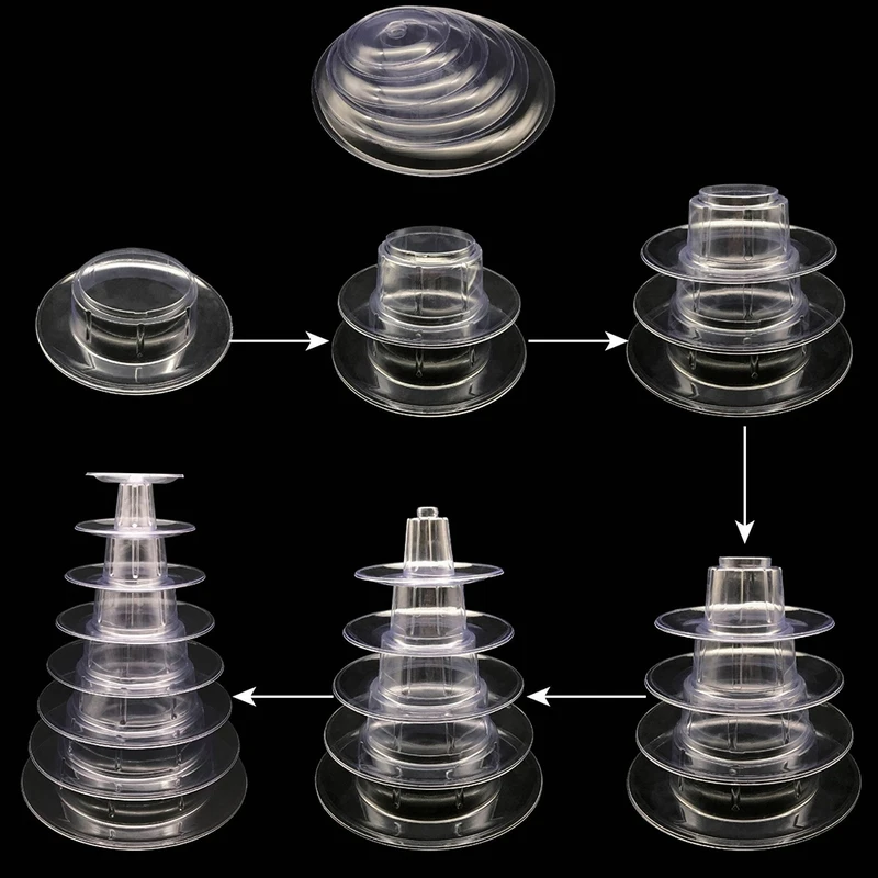 4/6 слой торт Макарон Дисплей Башня Свадебная стойка для кексов для вечерние пластиковые торт башня День рождения Свадебные украшения инструмент