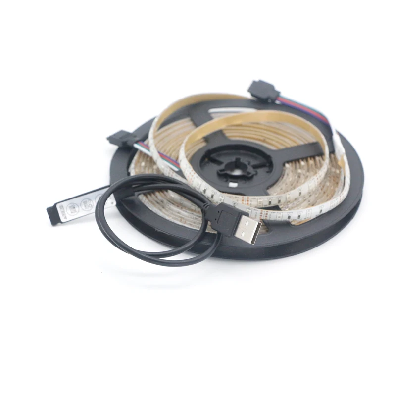 Smd 5v USB 2835 rgb 방수 led 스트립 24 키 ip30 ip65 컨트롤러 TV 배경 조명 데스크탑 장식 조명 0.5m -5m, ip65 컨트롤러