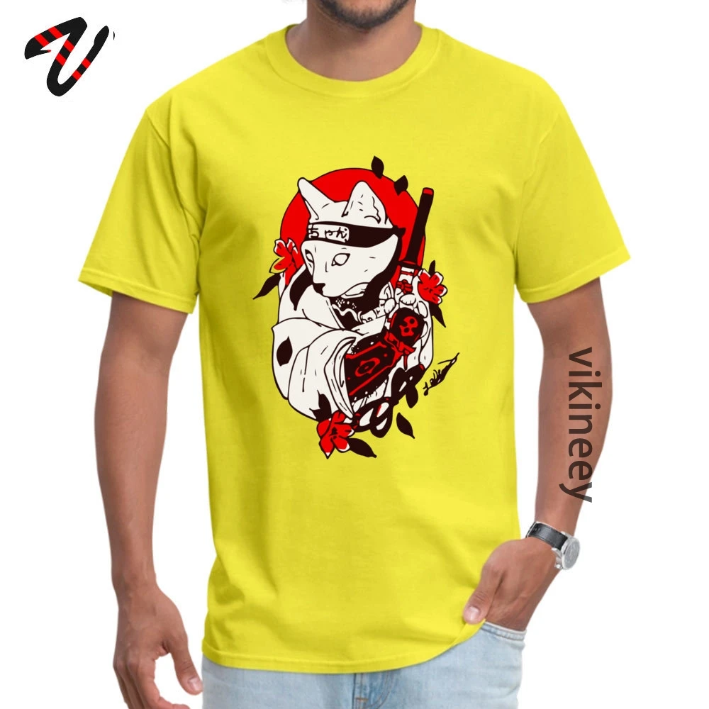 O Neck Catana 100% Cotton Mens Tshirts Normal Short Sleeve Tees 2019 Popular Design T-Shirt Drop Shipping Catana 4809 yellow