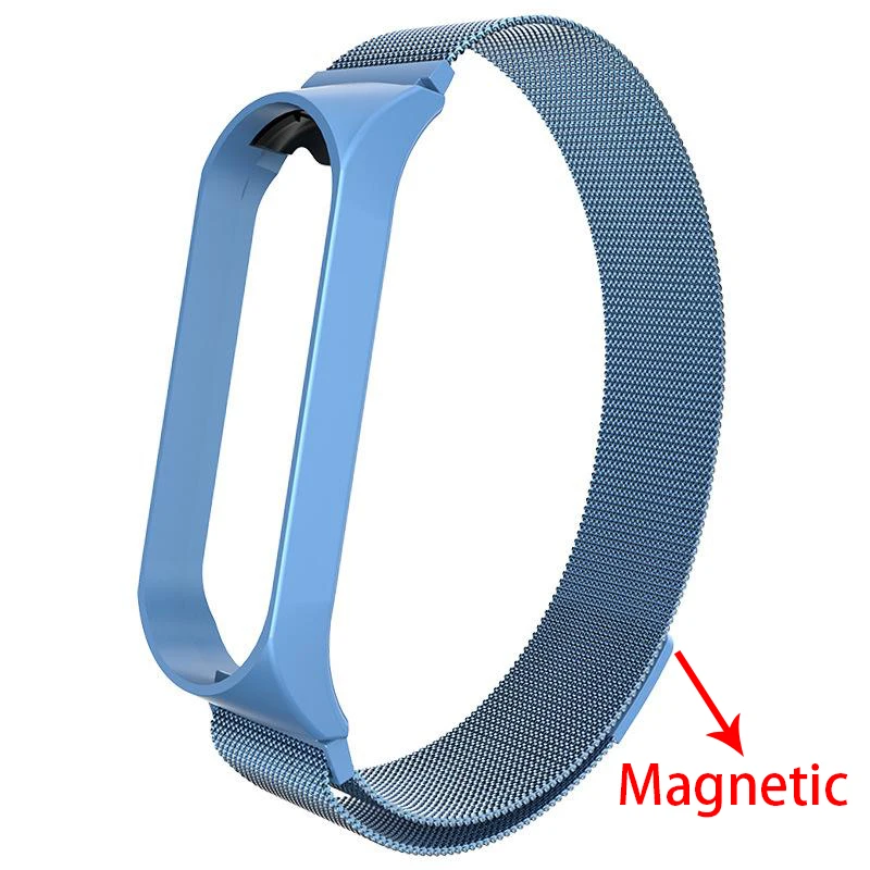 Металлический магнитный браслет на запястье, ремешок для Xiaomi mi, ремешок на запястье 4, 3, ремешок на застежке из нержавеющей стали, браслет на запястье mi Band 4, Безвинтовой ремень - Цвет: 8