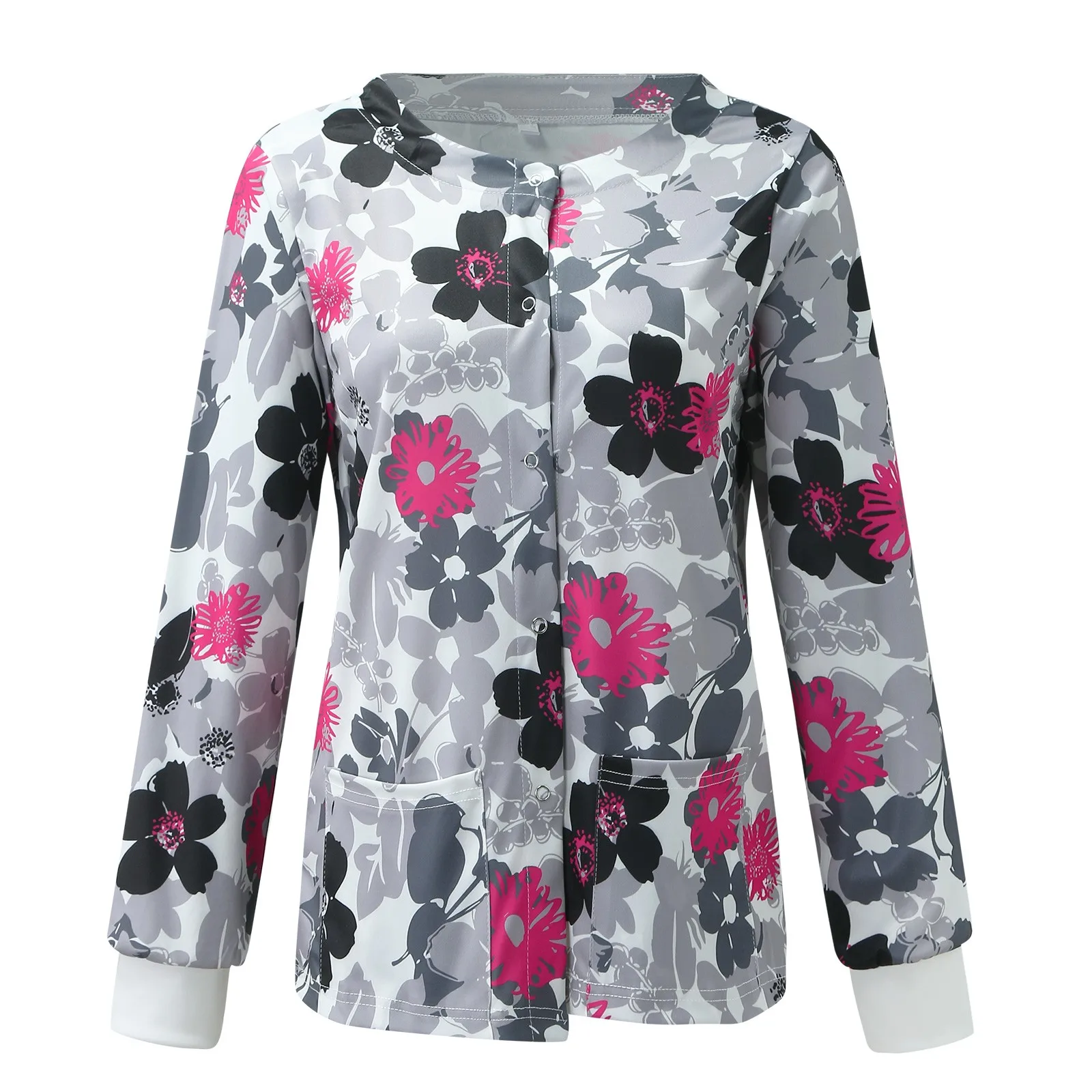Long Sleeve Nurse Uniform Women Scrubs Lovely Animals Pattern Nursing Working Uniform Blouse Workwear Medical Uniforms Scrubs