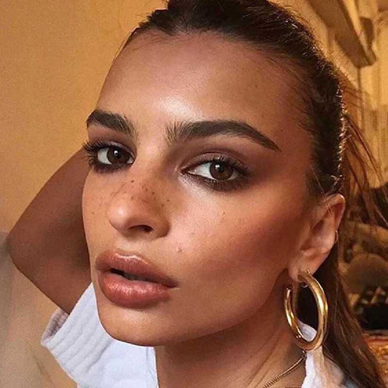 Oversize Hoop Earrings For Women Wide Big Metal Round Circle Statement Earrings