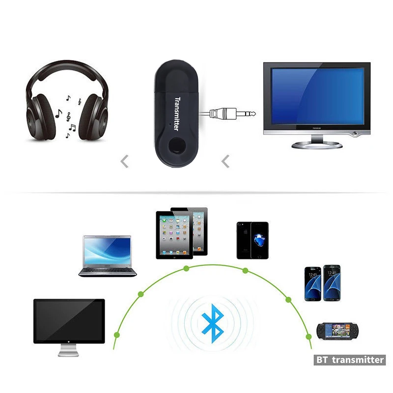 Usb-передатчик tv 3,5 мм черный 2 в 1 Универсальный Bluetooth компьютер прочный практичный, Высококачественный