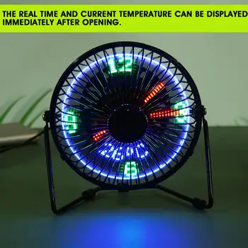 

6inch Mini USB Cooling Fan Time Clock Desktop Clock Cooler W/Real Time LED Clock Display Temperature