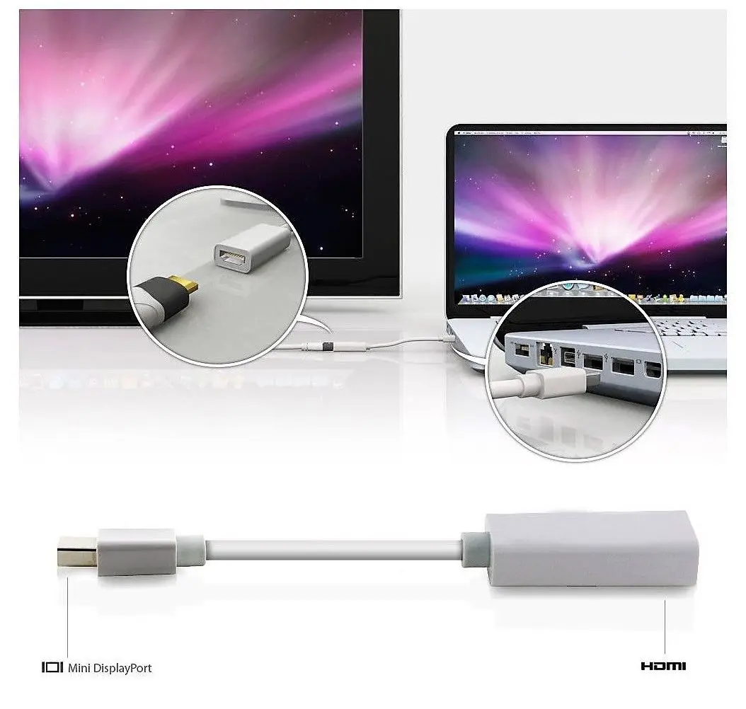 Mini Display Port DP Thunderbolt to HDMI адаптер видео кабель для Macbook Pro Air Mac к HDTV проектор