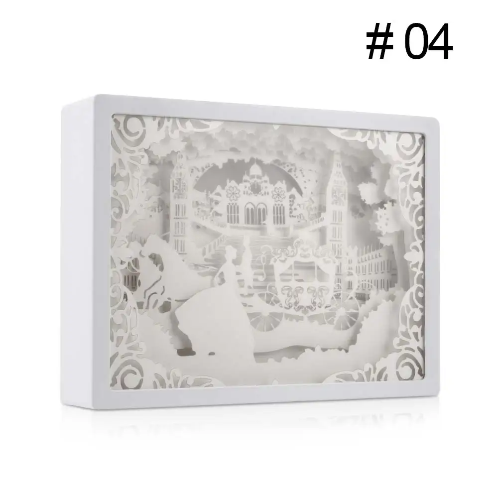 Carriage 3D Бумажная резьба, ночные светильники, светодиодный Настольный светильник, прикроватные ночники для спальни, рождественские, Хэллоуин, резная декоративная лампа, подарки на день рождения - Испускаемый цвет: Carriage