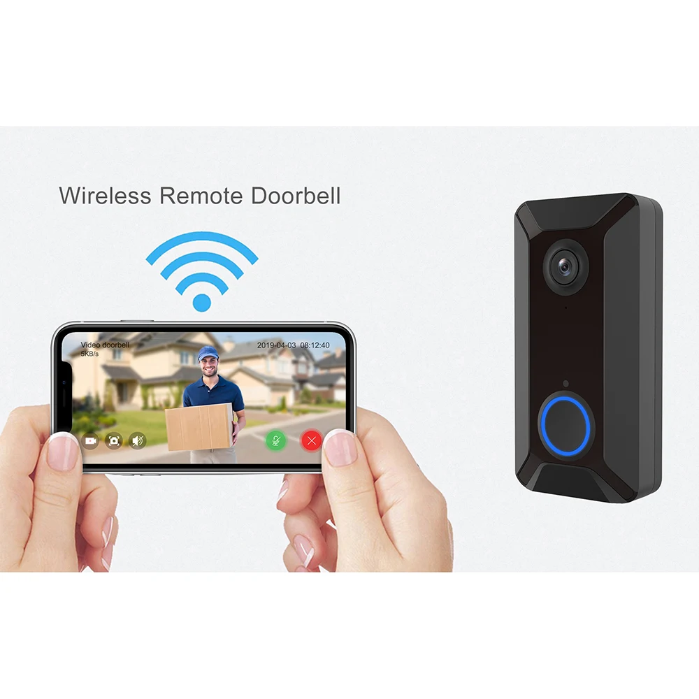 Умный дверной звонок V6 видеозвонок с Wi Fi облачное хранилище водонепроницаемая