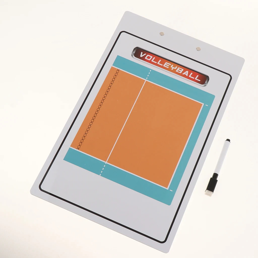 2 Set Volleyball Sports Coaching Board with Erasable Pen, Coaches Referees Clipboard Marker Boards for Training or Competition