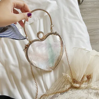 

Women's small bags 2020 summer new trend Korean version of the wild chain messenger bag fashionable transparent handbag