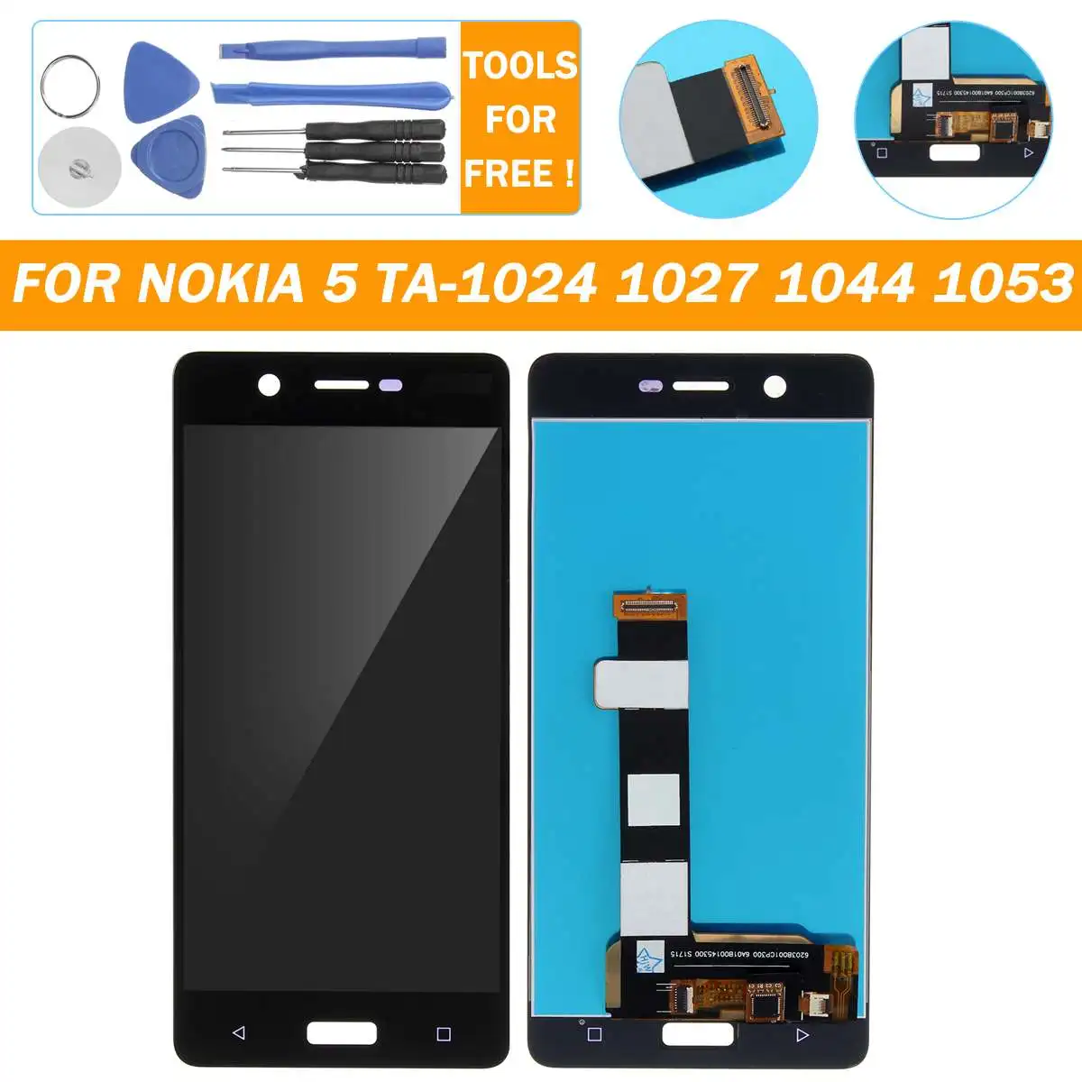 

LEORY LCD Display+Touch Screen Digitizer Assembly Screen Replacement For Nokia 5 TA-1024 1027 1044 1053 Mobile Phone Fix Tools