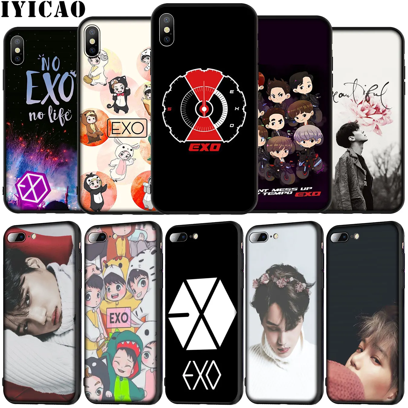 Мягкий силиконовый чехол EXO BaekHyun XIUMIN для iPhone 12 Mini XR X XS 11 Pro Max 5 5S SE 6 6S 7 8 Plus из ТПУ |
