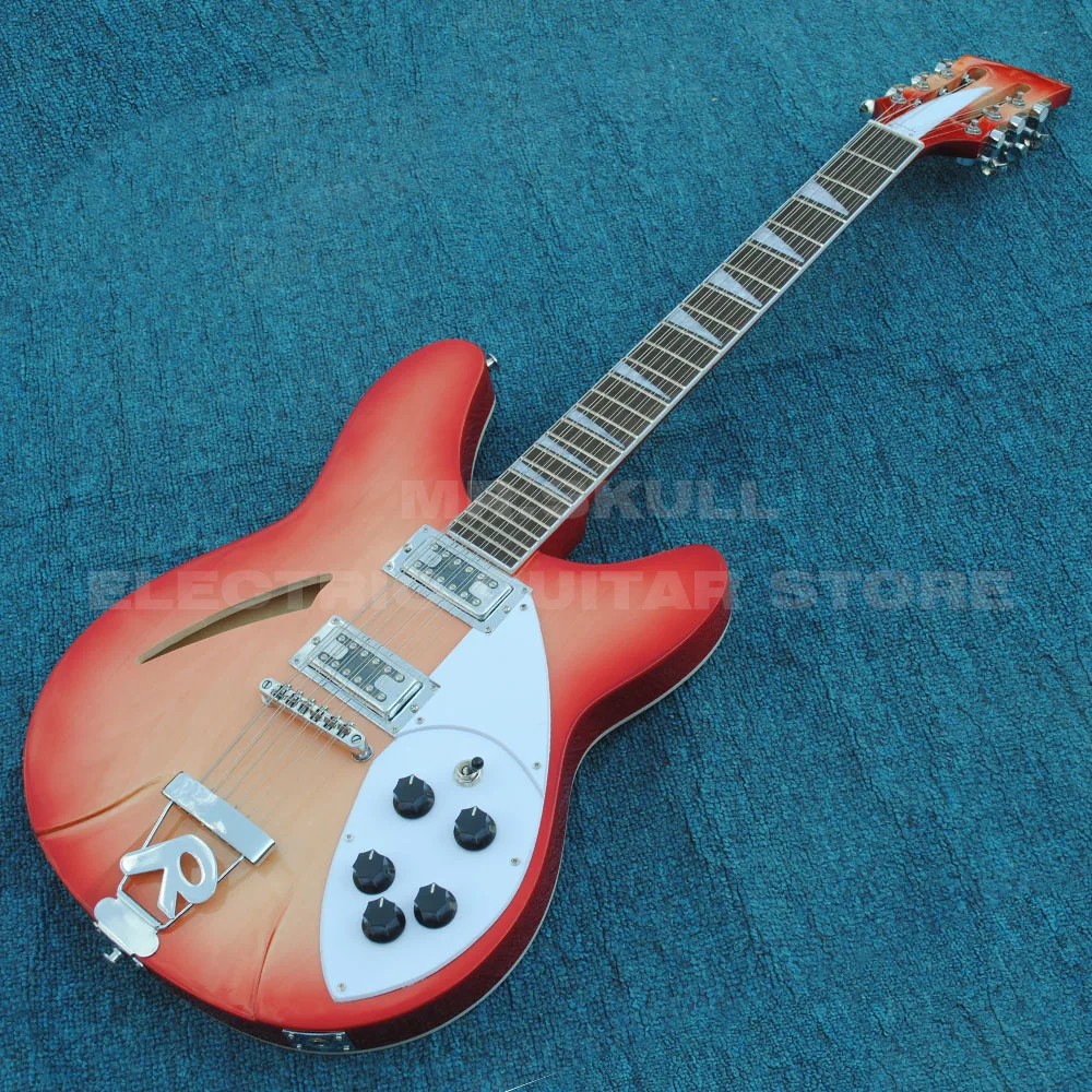 Ricken electric backer гитара cherryburst 12 струн полуполый корпус Джаз электрогитара