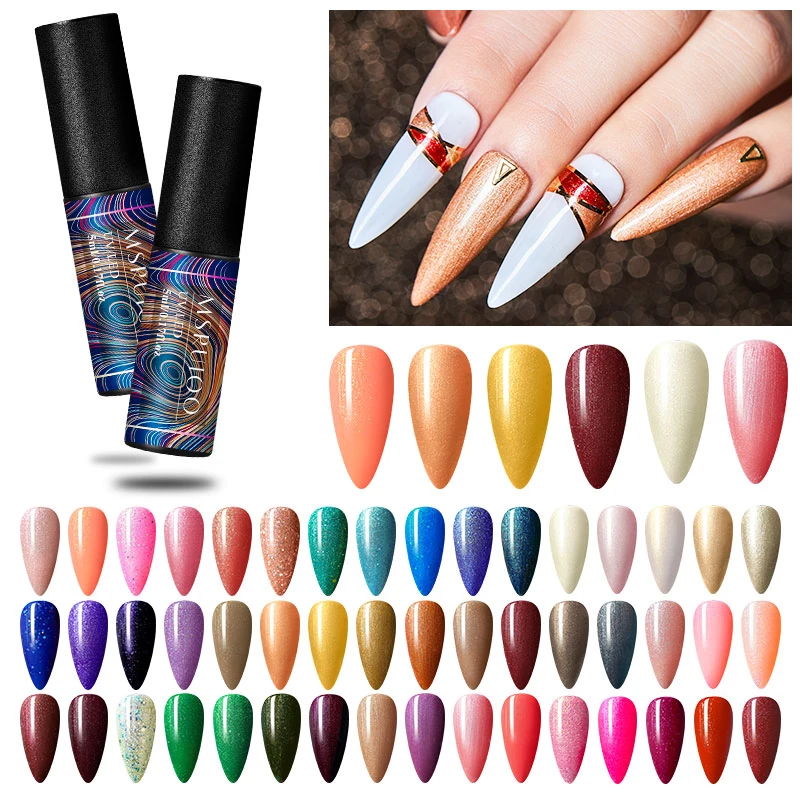 УФ гель для ногтей розового золотистого цвета глиттер блёстки замочить долго