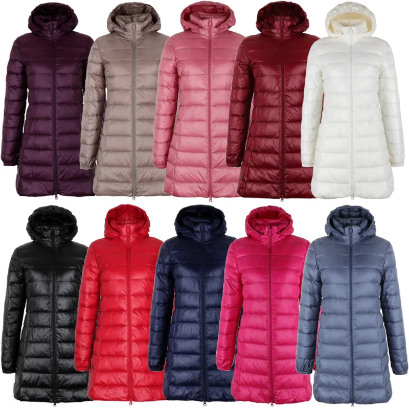 Plus Size 7XL 8XL Thick Long Down Jacket Women Winter Ultra Light Down Jacket Women with Down Coat Female Hat Detachable