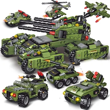 

2020 710PCS SWAT Tank Building Blocks Vehicle Aircraft Boy Toys Figures Educational Blocks Military Series Bricks Army Team