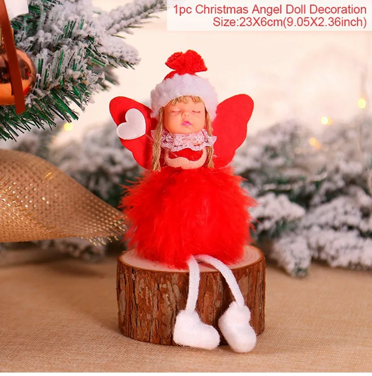 FENGRISE, Рождественское украшение, Рождественская кукла, украшения,, ангел, кукла, Рождественская елка, подвеска, новогодний, Декор, Рождество - Цвет: angel doll 12