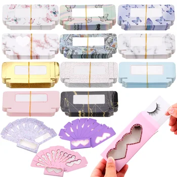 

Wholesale Eyelash Packaging Box Empty Paper Lash Boxes For 25mm False Eyelashes Packaging Case Eye Lash Tray Storage Packaging