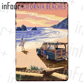 

California beach Tin Sign Metal Plate Plaque Metal Vintage Decor Metal Sign Metal Poster Home Bar Pub Decoration Vintage Poster