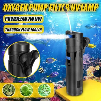 

5W/7W/9W Aquarium Filter Pump with UV Lamp UV Sterilizer Lights Fish Tank Submersible Oxygen Water Treatment Purifier