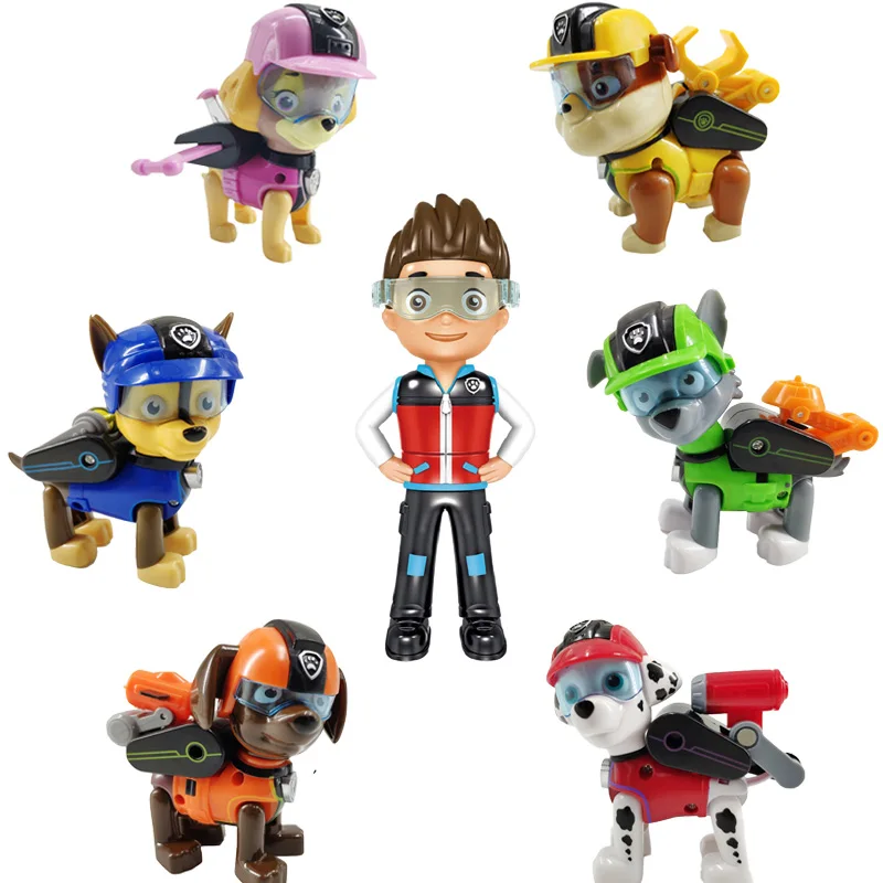 konkurrence Sportsmand kobling Paw Patrol Action Figures Puppies 7pcs Dolls Toy Set Mission Paw Toys Ryder  Rocky Chase Anime Model Toys for Children Gift A16 - buy at the price of  $15.19 in aliexpress.com 