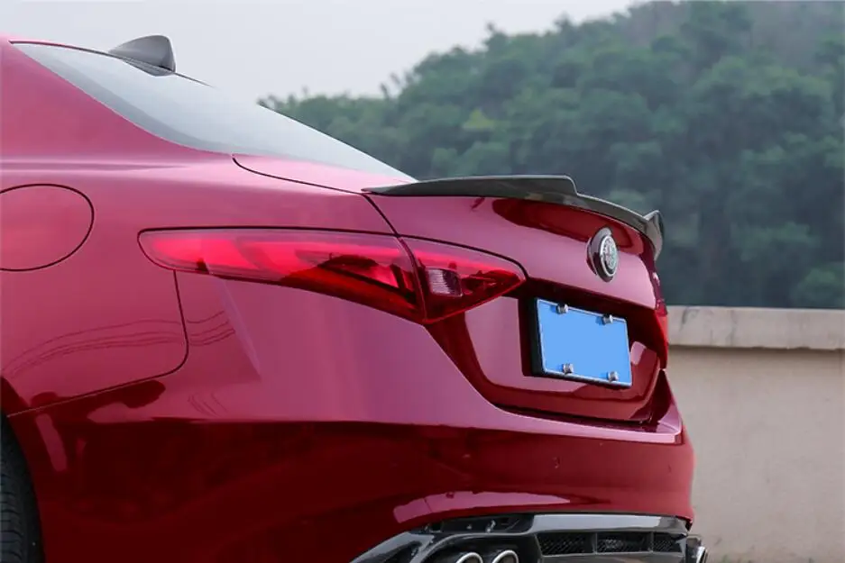 Углеродное волокно заднего крыло багажника выступ Спойлеры подходит для Alfa Romeo Giulia