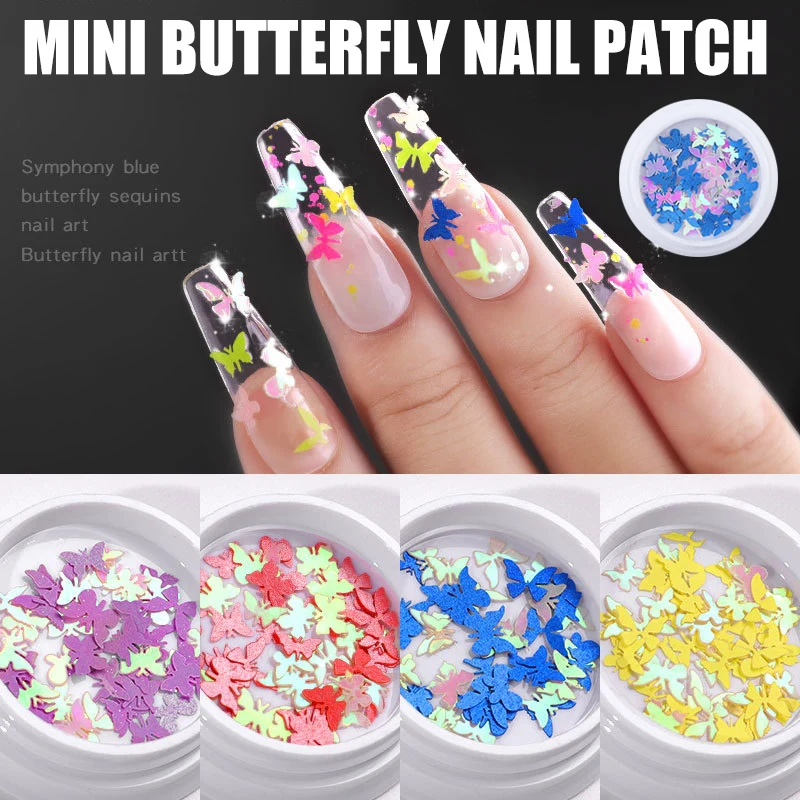 

1 Box Butterfly Sequins 3D Nail Art Decorations Emulational Design Manicure Design Accessories SSwell