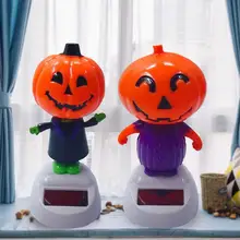 Автомобильная солнечная качающаяся голова кукла качающаяся тыквенная карета Украшение мультфильм автомобиль кукла автомобиль Интерьер Хэллоуин украшение для дома