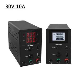 

New 30V 10A LCD Screen Lab Switching USB Power Supply Adjustable DC Laboratory Power Source Regulator Protect Eyes 0.001A