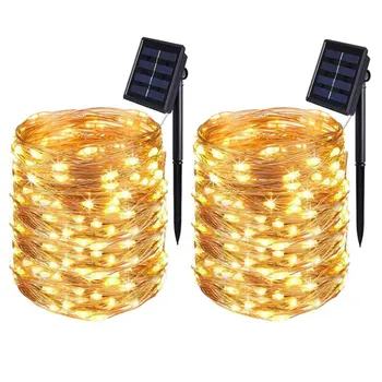 

Led Solar Copper Wire String Light Led 8 Function Outdoor Waterproof Garden Light Solar Led String Light
