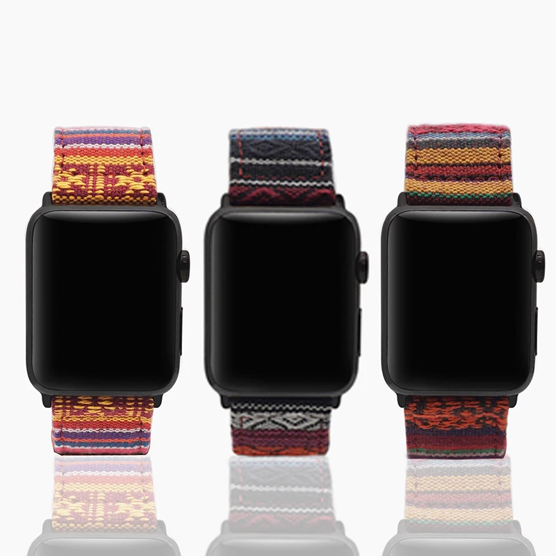 Национальный ремешок для Apple, ремешок для часов 5, 4, 3, ремешок 44 мм/42 мм, спортивный ремешок iwatch, ремешок 5, 40 мм, 38 мм, нейлоновый ремешок для часов correa pulseira