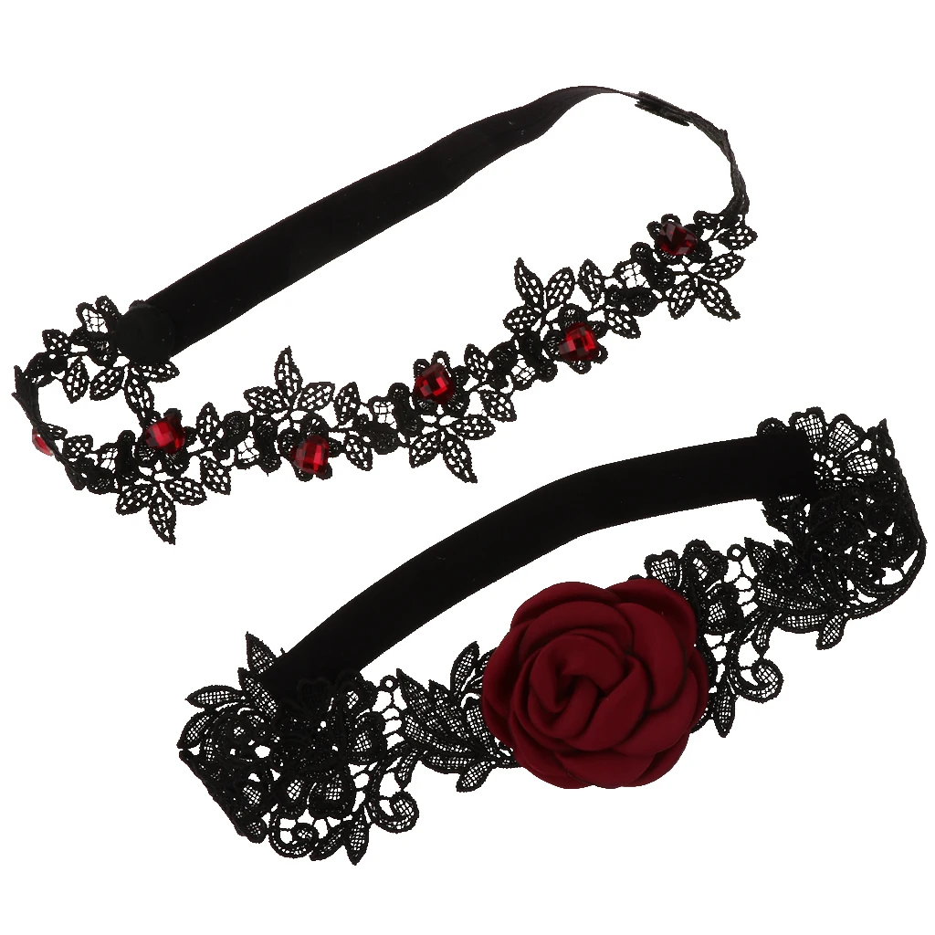 2 Pieces Lace Rose Garter Wedding Garter Bridal Garters Stretch Garter Belt Wedding Bride Costume Accessories