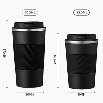 Double Stainless Steel Coffee Thermos Mug with Non-slip Case Car Vacuum Flask Travel Insulated Bottle 6