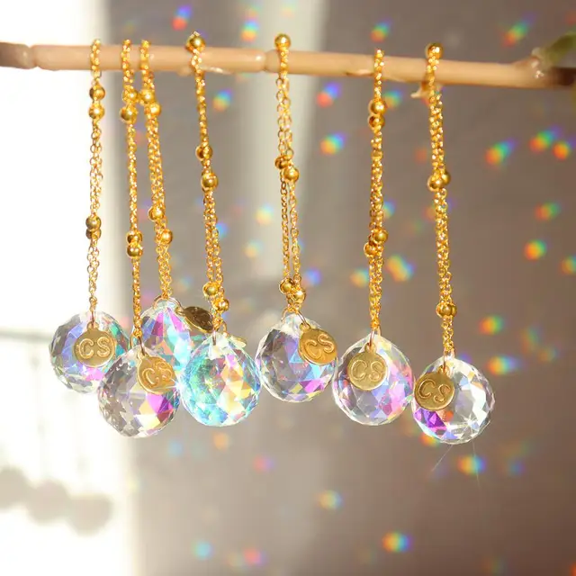6Db Crystal Windchimes Napsütők Lógó Medál Álom Fogó Szél Harangok Otthoni Kert Ablak Csillár - Image 3