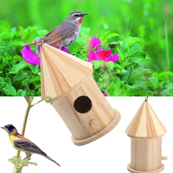 

Bird Nest Outdoor Garden Wood Box House Home New Accessories Wooden Bird Nest Wooden Birds Nesting Nest Supply Wooden