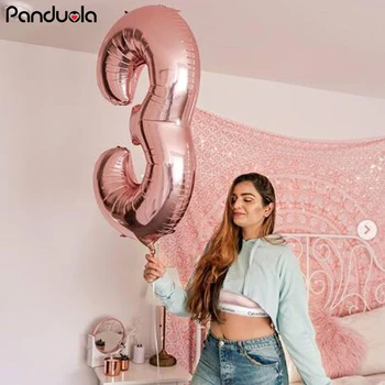 

1pc Rose Gold figure balloons babyshower girl birthday ball figure baby ballon gold happy birthday valentine number balloon