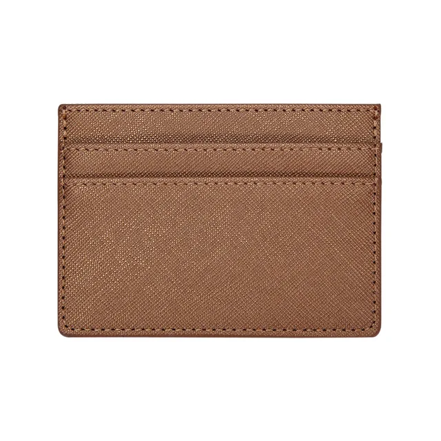 Ultra Thin Zipper Wallet Men's Small Wallet Business PU Leather Wallets Band Solid Color Card Coin Purse Credit Bank Holder C-brown