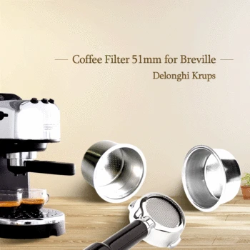 

2/4Cup 51mm Non Pressurized Filter Basket High Quality Coffee Tea Filter Basket Silver Stainless Steel Dripper Coffee Parts Tool